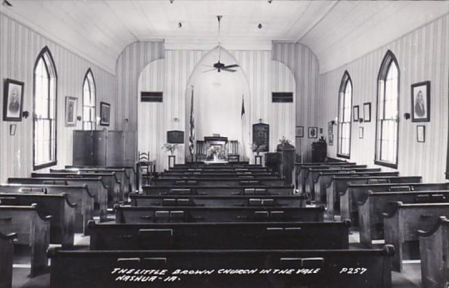 Iowa Nashua The Little Brown Church In The Vale Interior Real Photo