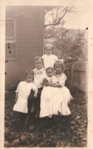 Vintage Postcard 1910's Siblings Brother and Sisters Boy and Girls Family Love