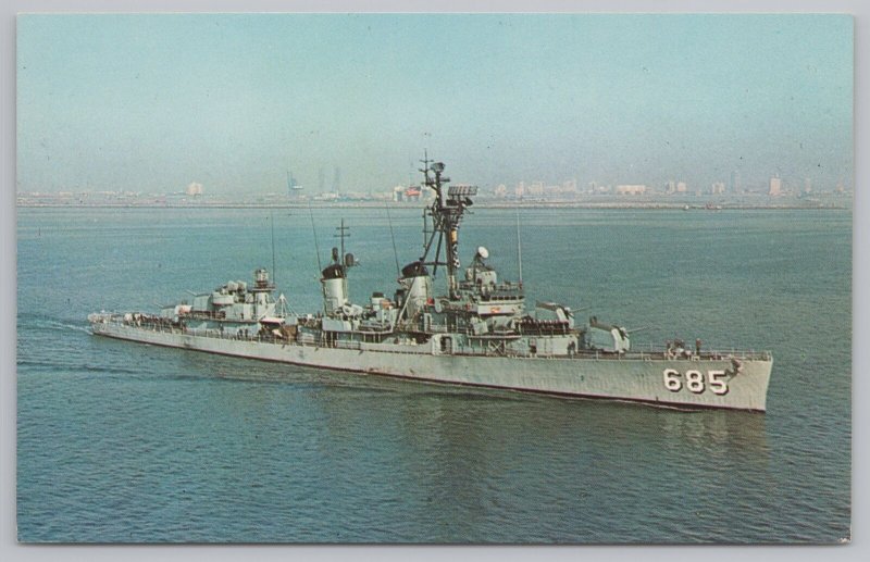 Transportation~USS Picking~DD-685 Aerial View~Vintage Postcard 