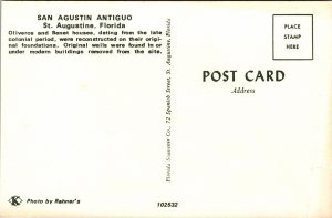 Oliveros Benet Houses San Agustine Antiguo St Augustine FL Florida Postcard VTG  