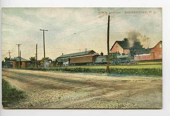 Sherbrooke Que Canada Railroad Train Depot Postcard 