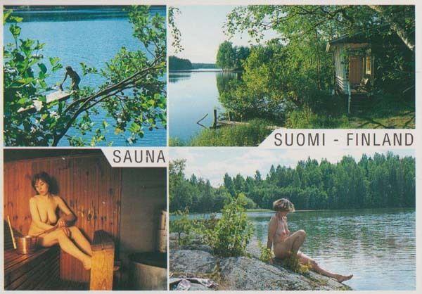 Sauna Suomi Finland Postcard