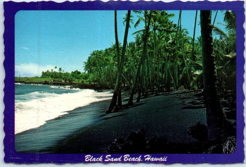 Postcard - Black Sand Beach - Kalapana, Hawaii