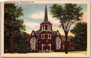 Waynesboro Georgia, 1951 Episcopal Methodist Church, Religious, Vintage Postcard