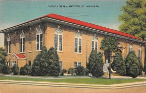 PUBLIC LIBRARY HATTIESBURG MISSISSIPPI POSTCARD 1942