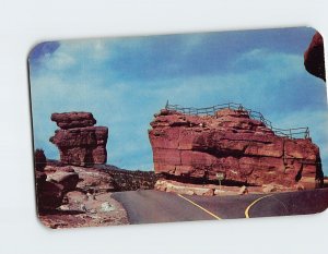 Postcard Balanced & Steamboat Rocks Garden of the Gods Pikes Peak Colorado USA