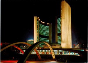 Canada Ontario Hamilton City Hall In Nathan Philips Square At Night