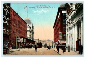 1910 Dorrance St. Showing City Hall Providence Rhode Island RI Postcard