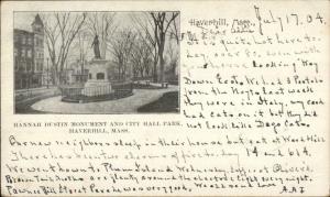 Haverhill MA Monument 1904 Long Message Postcard