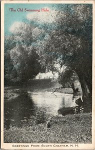 Vtg South Chatham New Hampshire NH The Old Swimming Hole 1910s Postcard