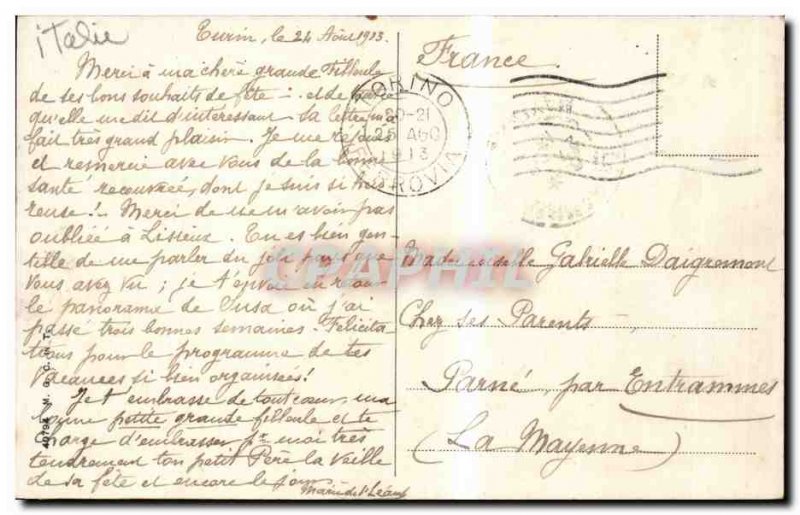 Old Postcard Italy Italia Susa Panorama