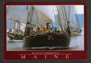 ME Windjammer STEPHEN TABER & Memory racing PENOBSCOT BAY MAINE Postcard Ship