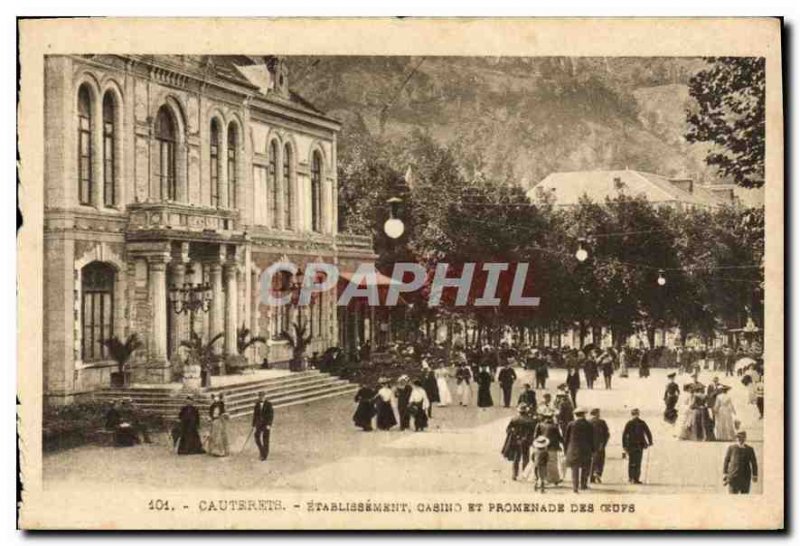 Old Postcard Cauterets Establishment Eggs Casino and Promenade