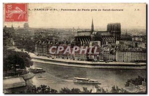 Old Postcard Paris Panorama of the opinion taken from Saint Gervais