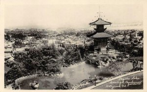 RPPC Pagoda Lake BERNHEIMER GARDENS Hollywood, CA c1930s Vintage Postcard