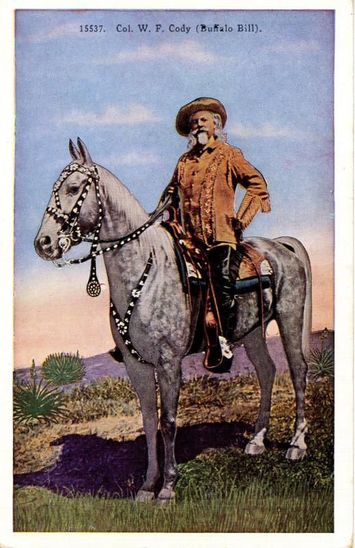 Famous People - Buffalo Bill.   On his favorite horse Isham