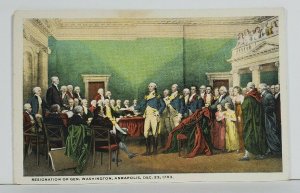 Resignation of Gen George Washington Annapolis Dec 1873 Vintage Postcard M18