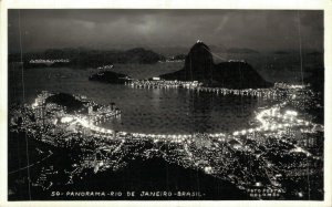 Brazil Panorama Rio De Janeiro Brasil Vintage RPPC 08.00