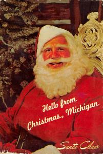 Hello from Christmas  Michigan USA Santa Claus 1972 