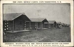 Cape Tormentine New Brunswick NB Micmac Cabins Vintage Postcard