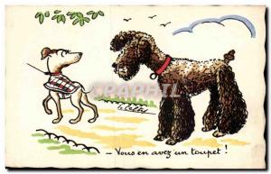 Old Postcard Fancy You have a nerve Dog