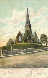 Vintage Postcard Emmanuel Protestant Episcopal Church Cumberland MD