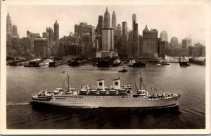 MS Gripsholm Swedish American Line New York City Ship Vintage RPPC 09.96