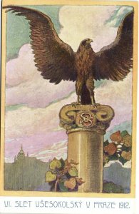 PC SOKOL MOVEMENT, VI SLET VSESOKOLSKY V PRAZE 1912, Vintage Postcard (b28280)