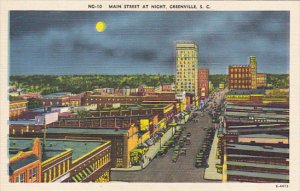 South Carolina Greenville Main Street At Night 1944