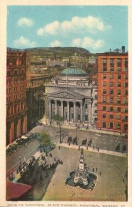 Vintage Postcard 1920's Bank Of Montreal Palace D'Armes Montreal Canada CAN