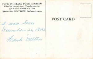 American Theatre Wing Stage Door Canteen Military Comic WWII Vintage Postcard