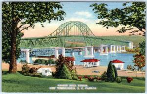 NEW WESTMINSTER, British Columbia  BC Canada  FRASER RIVER BRIDGE 1940s Postcard