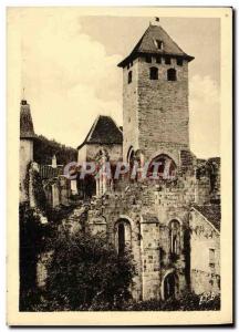Old Postcard Marcilhac Tower and ruins of the abbey church