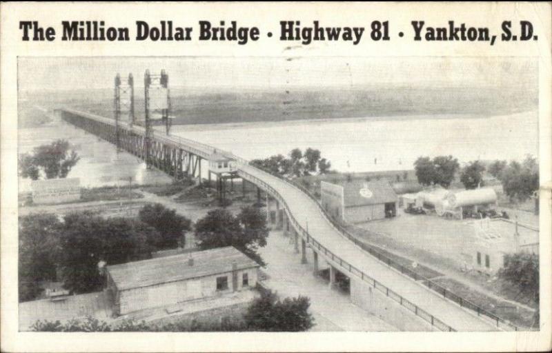 Yankton SD Hwy 81 Million Dollar Bridge Postcard