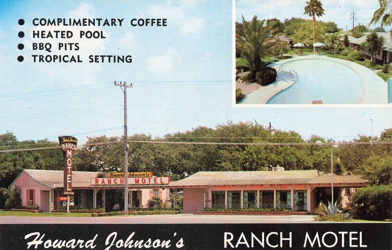 Corpus Christi TX Howard Johnsons Ranch Motel Duo View, Postcard