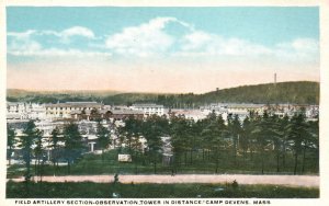 Vintage Postcard Field Artillery Section-Observation Tower Camp Devens Mass.