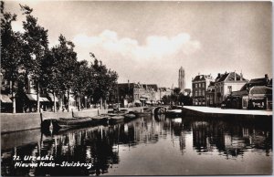 Netherlands Utrecht Nieuwe Kade Sluisbrug Vintage RPPC C067