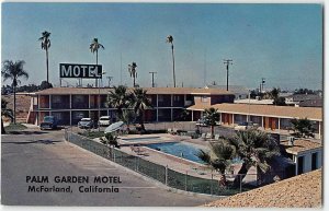 PALM GARDEN MOTEL McFarland, CA Kern County Roadside 1960s Vintage Postcard