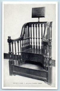 Dublin Ireland Postcard Penitent's Chair St. Michan's Church c1940's