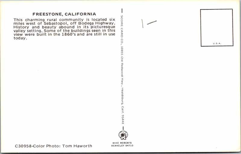 Postcard BUILDING SCENE Freestone California CA AO1360