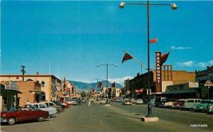 1950s Kelowna BC Canada Chrome North Bernard autos Grant Mann postcard 7218