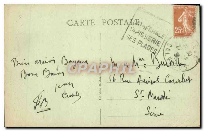 Old Postcard Bayeux Cathedral angular Arc left Bas Relief Monkey and the juggler