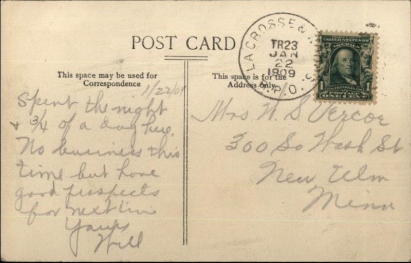 Spring Valley MN Hardscrabble Hill c1910 Postcard EXCELLENT CONDITION