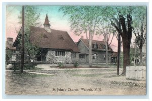 c1920s St. John's Church Walpole New Hampshire Unposted Antique Postcard