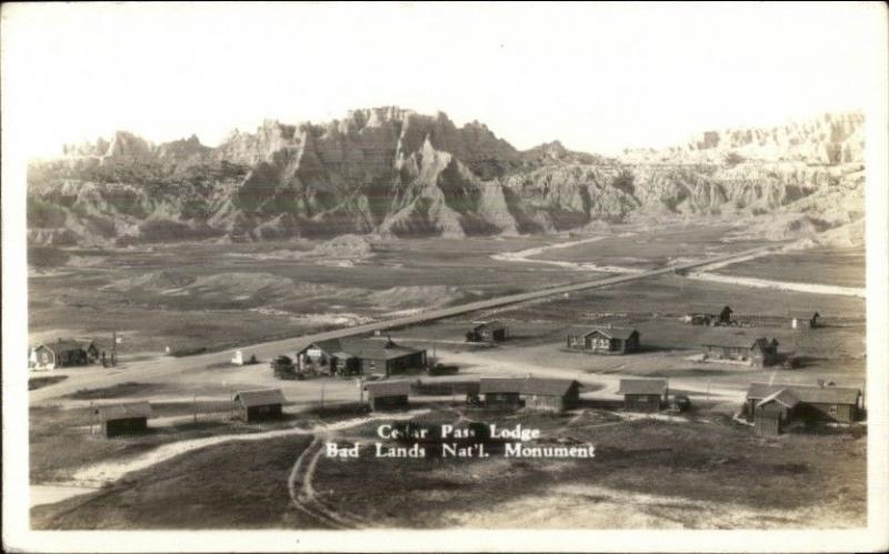 Bad Lands National Monument Cedar Pass Lodge c1930s Real Photo Postcard