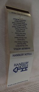 Handlery Hotels 20 Strike Matchbook Cover