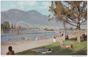 Beach Scene, Bridge, KAMLOOPS, British Columbia, Canada, 40-60's