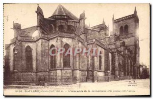Postcard Old St Flour Cantal All of the cathedral apse side