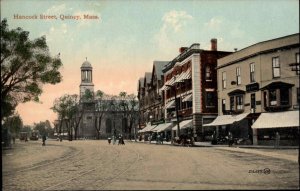 Quincy Massachusetts MA Hancock Street Scene c1910 Vintage Postcard