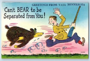 Vasa Minnesota MN Postcard Greetings Can't Bear To Be Separated From You 1940